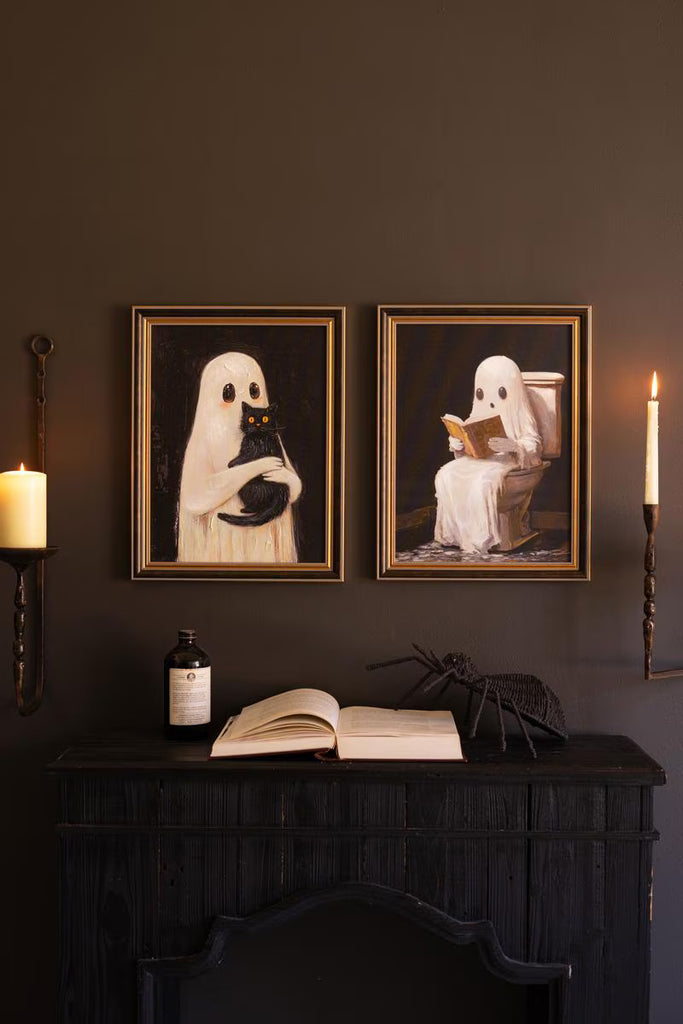 Set of 2 Halloween Ghosts Paintings - view 1