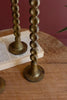 Set of 3 Antique Brass Taper Candle Holder – image 3