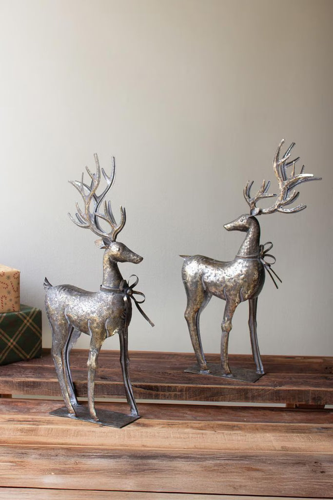 Set of 2 Rustic Metal Reindeer – image 4