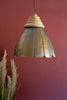 ANTIQUE BRASS PENDANT LIGHT WITH WOOD DETAIL 20" DIA. — Kalalou NDE1537