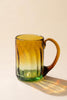 Set of 6 Recycled Fluted Amber Glass Mug with Handle – image 3