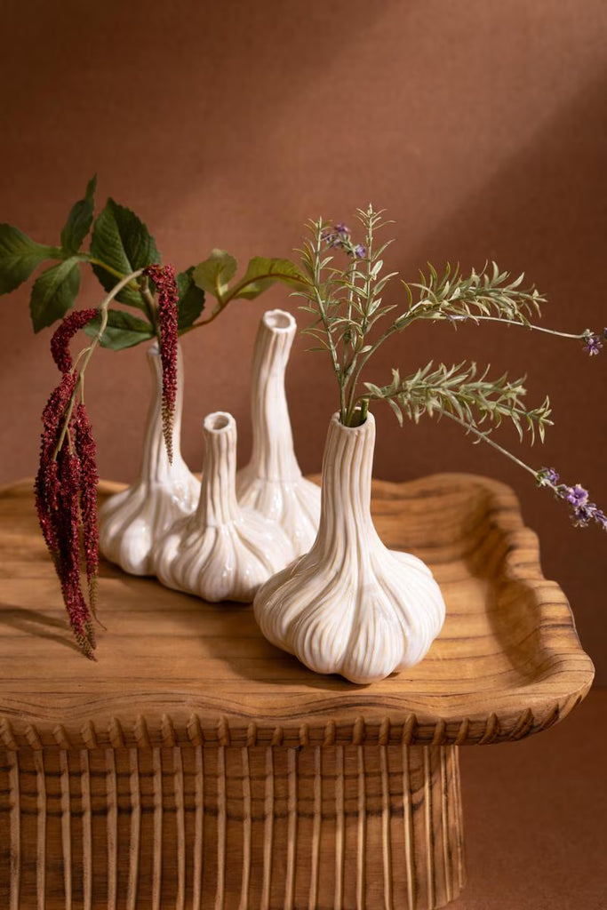 Set of 2 Ceramic Garlic Bud Vases - image 1