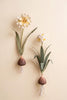 Set of 2 Painted Metal Flower Wall Sconces - image 4
