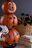 Four Stack Painted Jack-o-lantern with Witch Hat – image 5