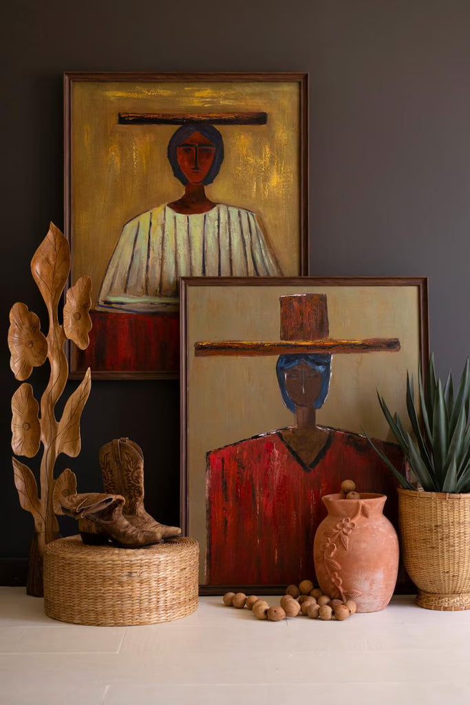 Framed Painting Southwest Woman – image 2
