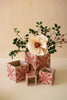 Set of 4 Square Cement Christmas Planters with Red Detail - view 1
