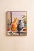 Framed Paint Over Print Two Cats – image 3