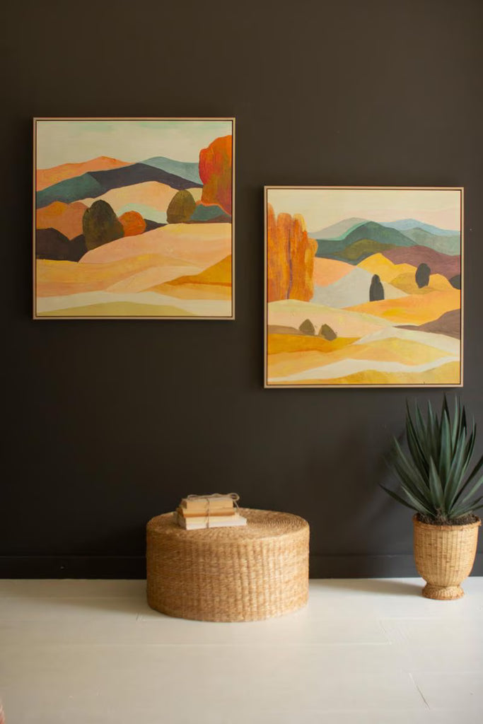 Set of 2 Framed Painting Landscape – image 1
