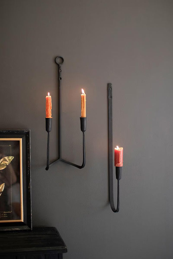 FORGED IRON SINGLE TAPER WALL SCONCE — Kalalou NELE1005
