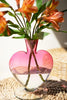 GLASS HEART VASE - OMBRE PINK - LARGE- SET OF FOUR — Kalalou CV2308