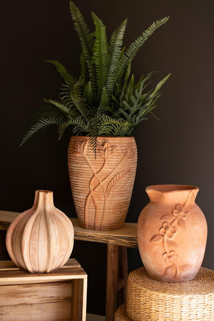 Terracotta Urn with Flowers Detail – image 2