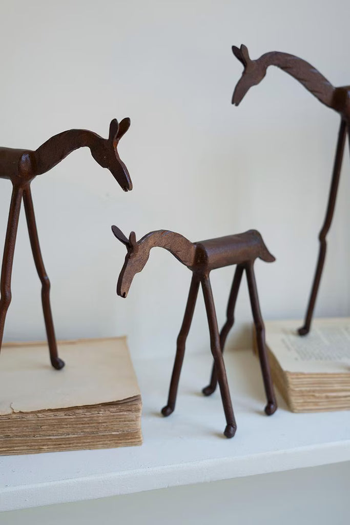 SET OF THREE FORGED IRON HORSES — Kalalou NELE1006