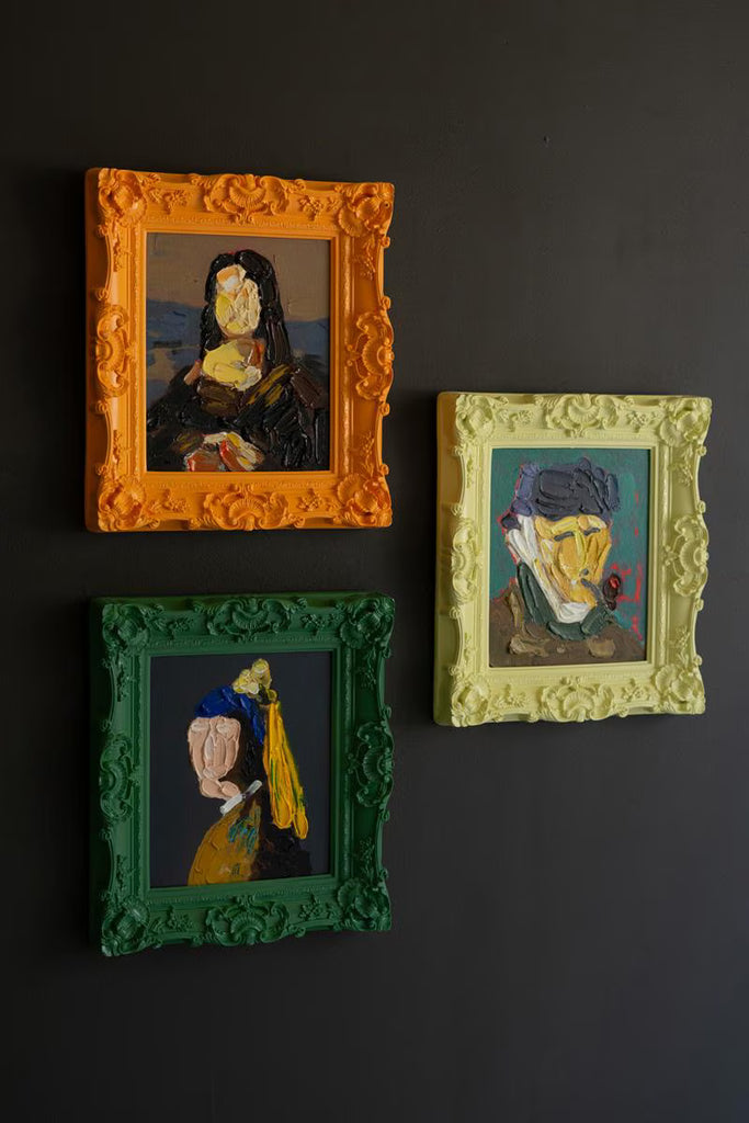 SET OF THREE FRAMED PAINTINGS - PORTRAITS - ONE EACH — Kalalou CAR1775