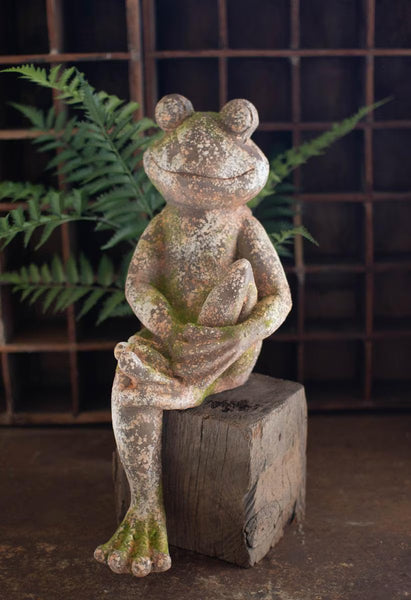FAUX CONCRETE FROG - SMALL — Kalalou CHE1472