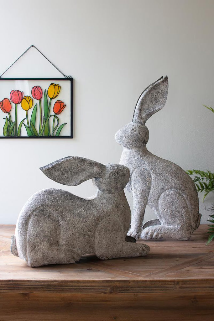 Set of 2 Rustic Metal Rabbits – image 4