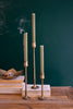 Set of 3 Metal Taper Candle Holders - Antique Brass #1 (min 2) – image 1