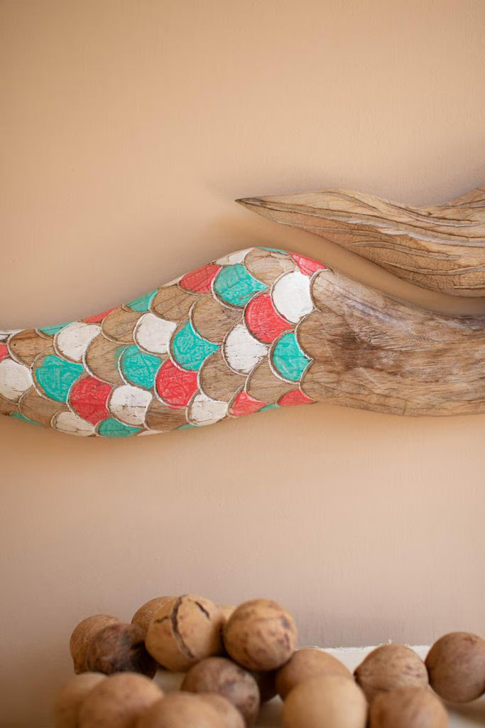 Carved Wooden Mermaid Wall Decor - view 3
