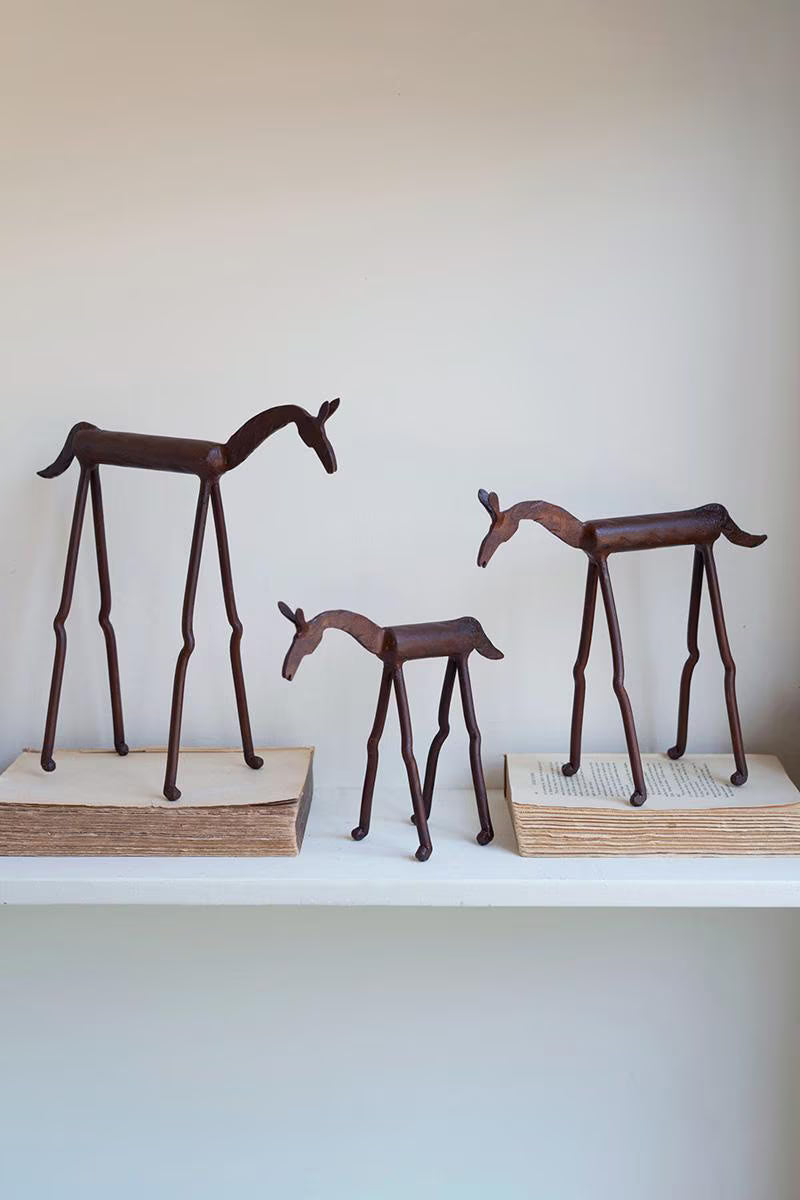 SET OF THREE FORGED IRON HORSES — Kalalou NELE1006
