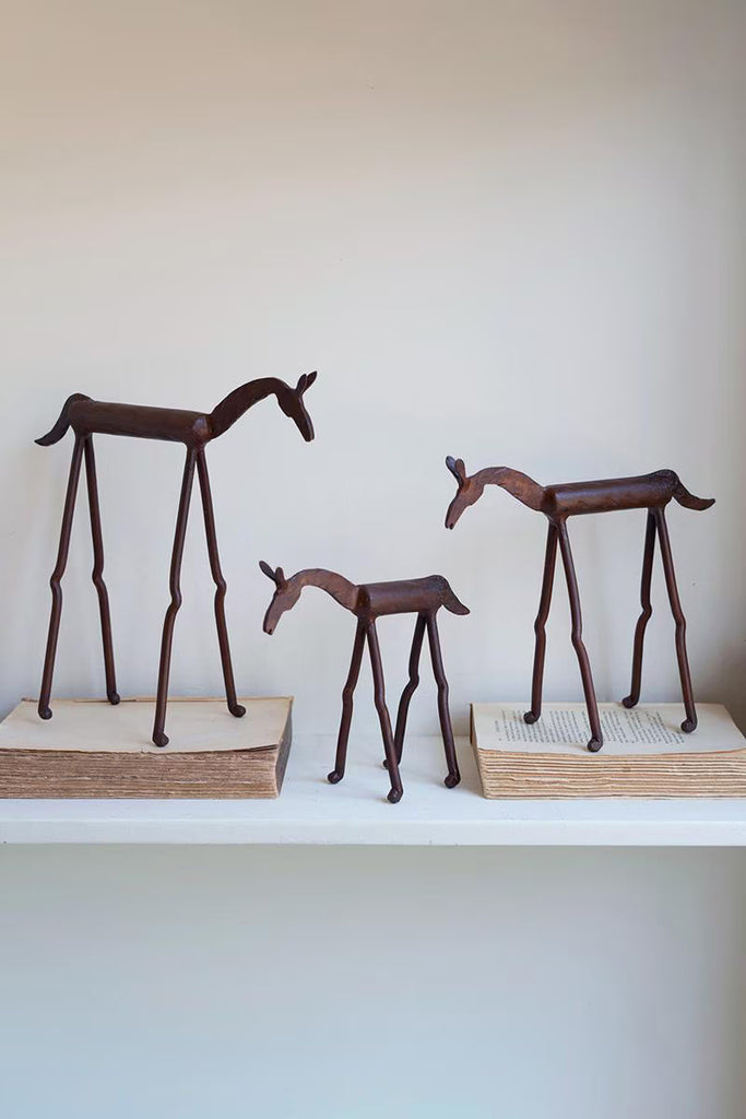 SET OF THREE FORGED IRON HORSES — Kalalou NELE1006