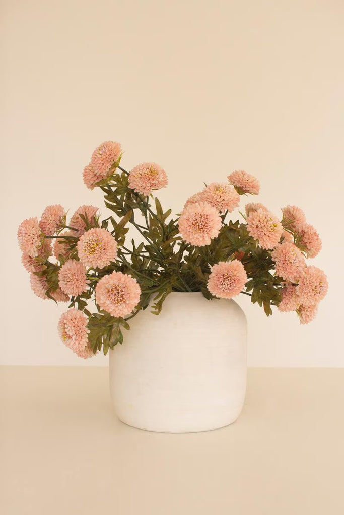 BUNDLE OF SEVEN  ARTIFICIAL ZINNIAS - LIGHT PINK — Kalalou CHAL1005