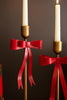 Set of 2 Metal Christmas Bow Taper Candle Holders - image 2