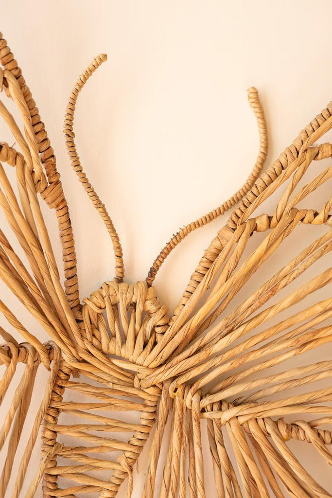 Seagrass and Iron Butterfly Wall Decor – image 3