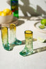Set of 6 Recycled Glass Boot Shot Glass - Blue and Amber – image 1