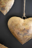 Set of 3 Antique Gold Christmas Heart Door Hangers - image 2