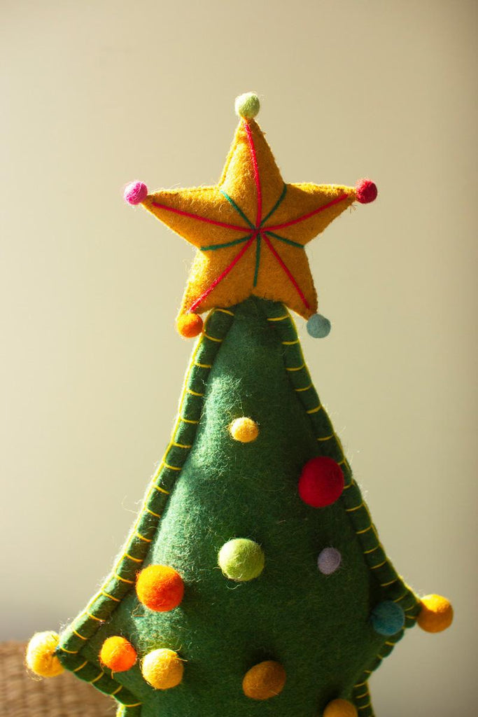 Large Felt Christmas Tree on Wood Base – image 4