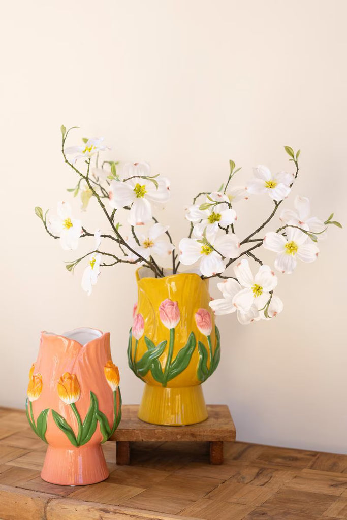 Set of 2 Ceramic Tulip Vases – image 3