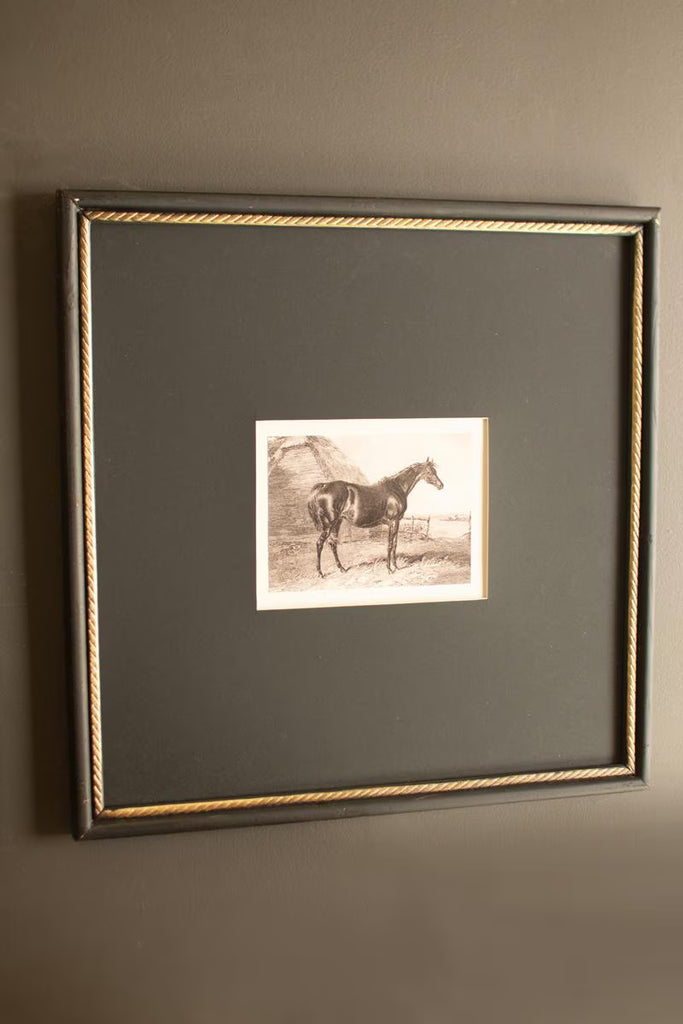 Set of 2 Framed Horses Print Under Glass – image 3
