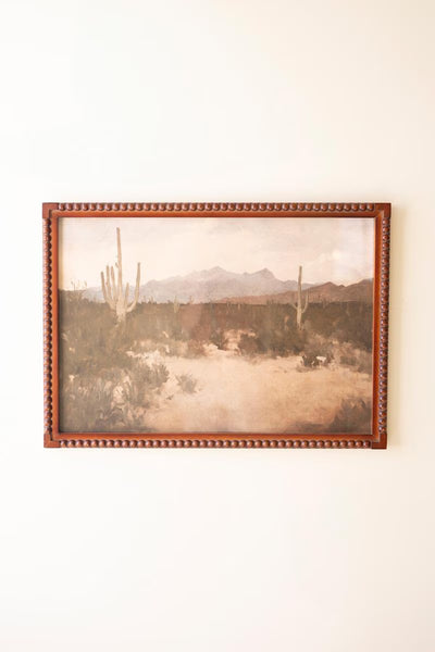 Framed Desert Landscape Print Under Glass – image 1