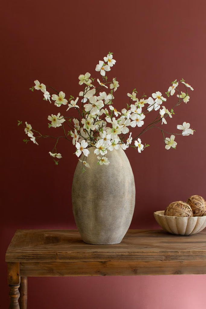 Tall Stone Composite Scalloped Vase – image 5