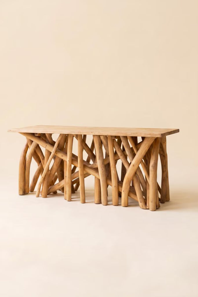 Repuropsed Teakwood Branches Rectangle Coffee Table – image 3