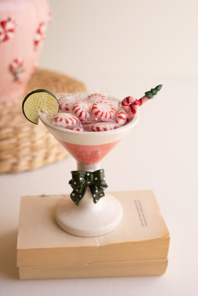 Set of 2 Ceramic Christmas Martini Glasses - view 2