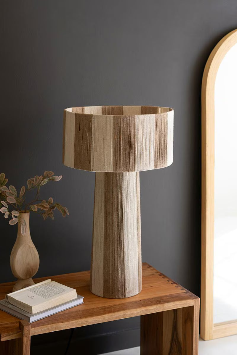 NATURAL AND KHAKI JUTE TABLE LAMP WITH SHADE — Kalalou NNL2746