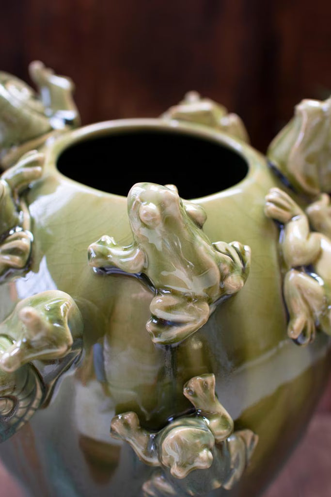 Ceramic Frogs and Snails Vase – image 2
