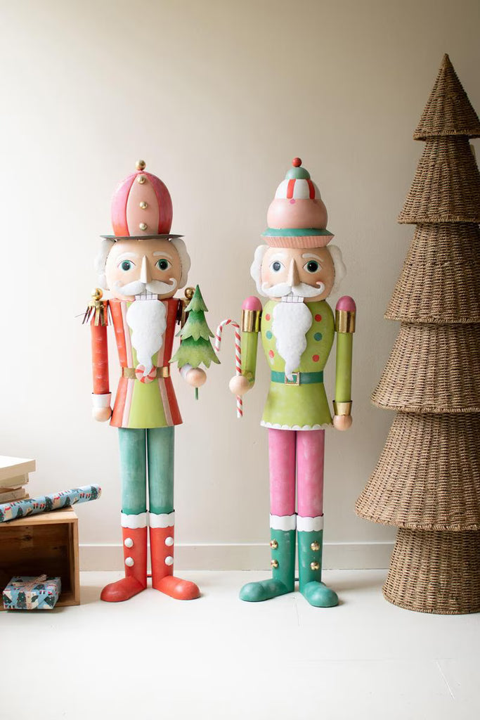 Set of 2 Life Size Painted Metal Nutcrackers – image 4