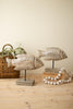 Set of 2 Carved Recycled Wooden Fish on Stands – image 1