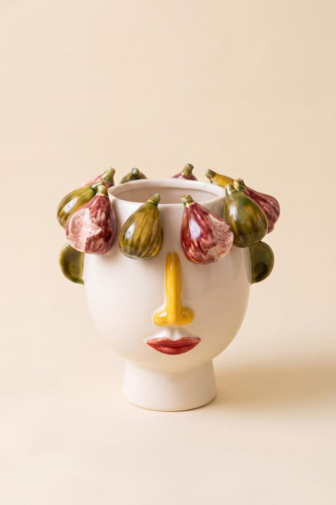 Ceramic Head Vase with Figs – image 3