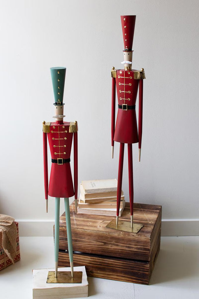 Set of 2 Painted Metal Christmas Soldiers – image 2