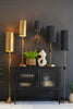 ANTIQUE GOLD TABLE LAMP WITH FLUTED BLACK METAL SHADE — Kalalou CLL2805