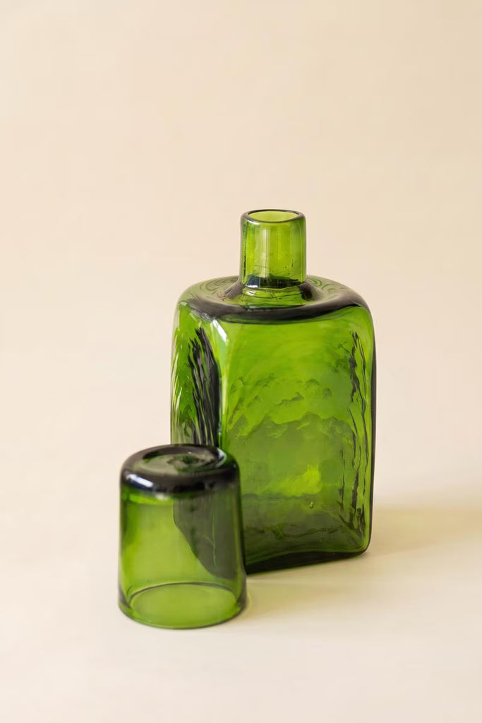 Bedside Water Carafe and Drinking Glass - Green - view 4