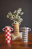 Set of 3 Paterend Ceramic Cylinder Vases with Handles – image 1