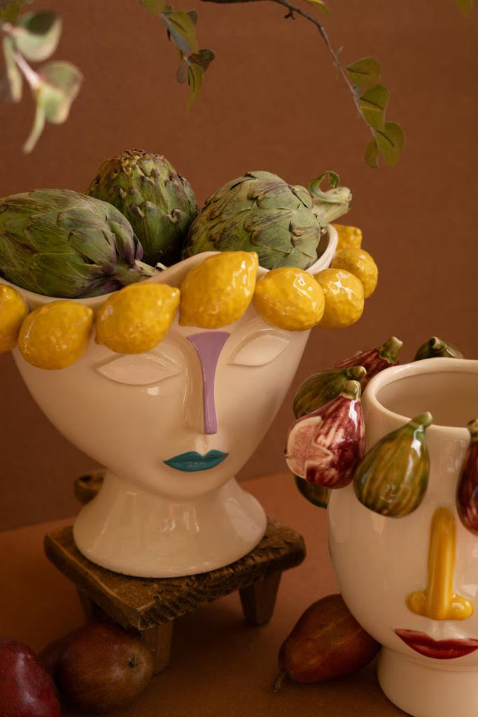 Ceramic Head Vase with Lemons – image 4