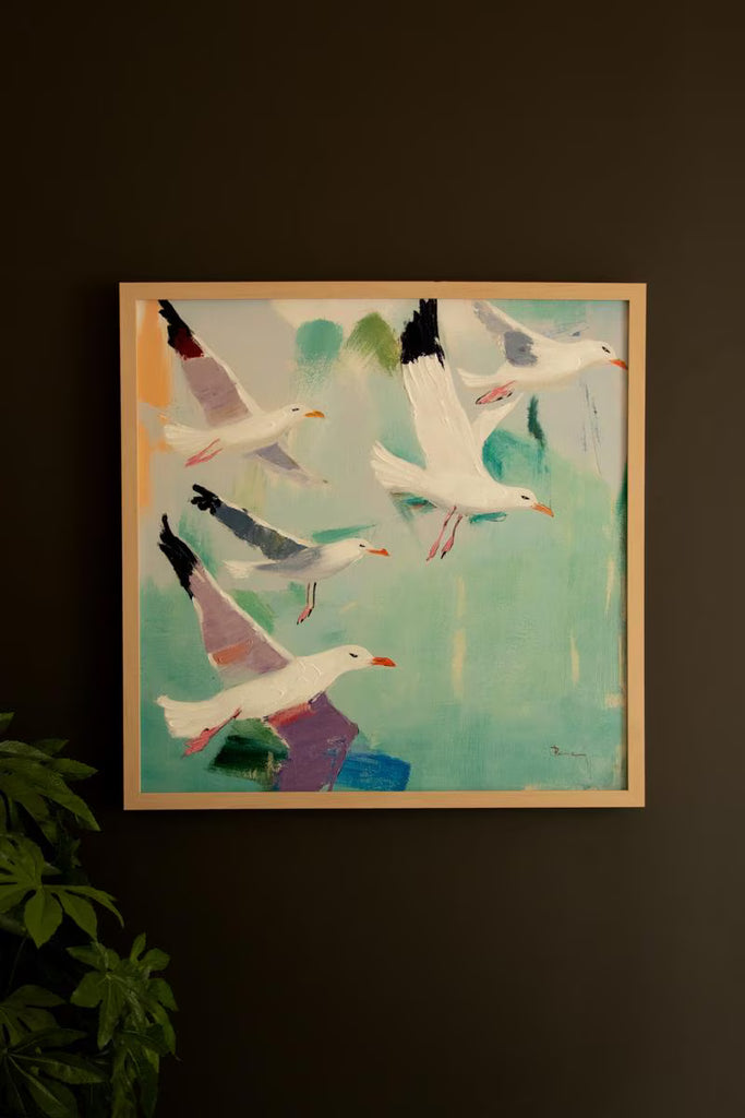 Framed Seagulls Painting – image 5