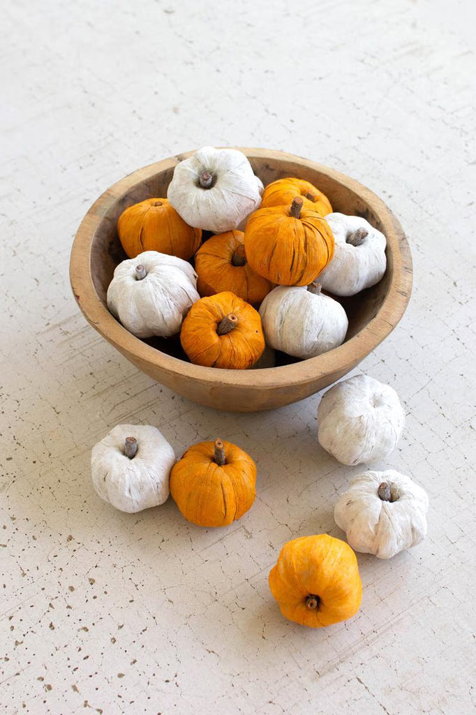 Bag Of 15 Dried Orange Miniature Pumpkins - White — Kalalou NSBE1025
