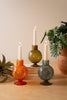 Set of 3 Glass Ball Taper Candle Holders - One Each Color – image 1