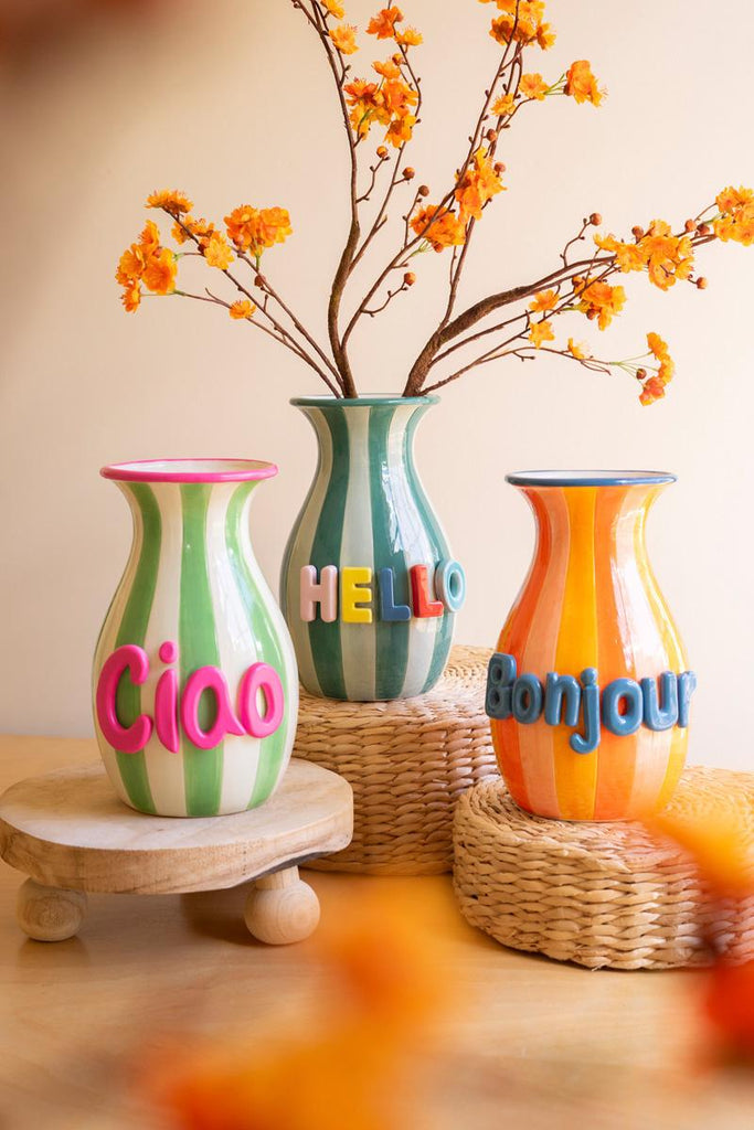 Set of 3 Ceramic Hello Vases – image 4