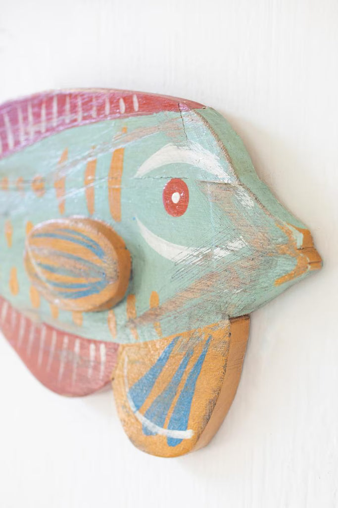 Set of 2 Colorful Wood Fish Wall Art – image 4
